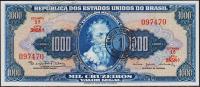 Банкнота Бразилия 1 новый крузейро 1966-67 года. P.187а - UNC 