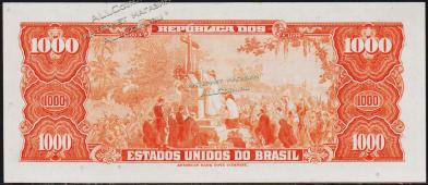 Банкнота Бразилия 1 новый крузейро 1966-67 года. P.187а - UNC  - Банкнота Бразилия 1 новый крузейро 1966-67 года. P.187а - UNC 