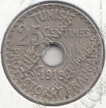 34-21 Тунис 25 сентимо 1919г. КМ # 244 никель-бронза