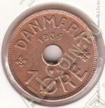 9-158 Дания 1 эре 1934г. КМ # 826.2 N бронза 1,9гр