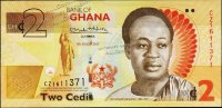 Банкнота Гана 2 седи 2017 года. P.37A.е - UNC