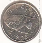 23-76 Бермуды 5 центов 1995г. КМ # 45 медно-никелевая 5,0гр. 21,2мм