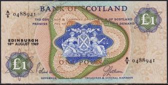 Шотландия 1 фунт 1969г. P.109в - UNC - Шотландия 1 фунт 1969г. P.109в - UNC
