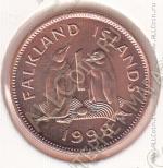 27-19 Фолклендские Острова 1 пенни 1998г. КМ # 2а бронза 3,56гр. 20,32мм