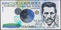Банкнота Колумбия 20000 песо 07.08.2001 года. P.454c - UNC