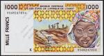 Сенегал 1000 франков 1995г. P.711Ke - UNC