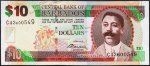 Банкнота Барбадос 10 долларов 2012 года. P.68с - UNC