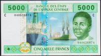 Чад 5000 франков 2004г. P.609С.с - UNC