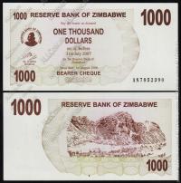 Зимбабве 1000 долларов 2006г. P.44 UNC