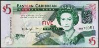 Восточные Карибы 5 долларов 2008г. Р.47 UNC