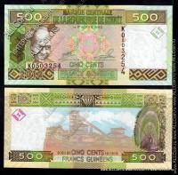 Гвинея 500 франков 2012г. P.39 UNC2012