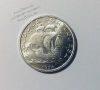 Монета Португалия 10 эскудо 1954 года. СЕРЕБРО. ОРИГИНАЛ. ШТЕМПЕЛЬНЫЙ БЛЕСК!!! (2-60)