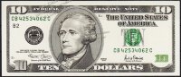 Банкнота США 10 долларов 2001 года. Р.511 UNC  "CB-C"