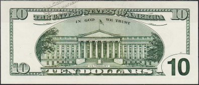 Банкнота США 10 долларов 2001 года. Р.511 UNC  "CB-C" - Банкнота США 10 долларов 2001 года. Р.511 UNC  "CB-C"