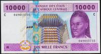 Чад 10000 франков 2004г. P.610С.с - UNC