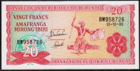 Бурунди 20 франков 1989г. P.27в(4) - UNC