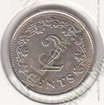 20-43 Мальта 2 цента 1972г. КМ # 9 медно-никелевая 2,25гр. 17,78мм