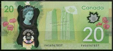 Канада 20 долларов 2015г. P.NEW - UNC /Юбилейная/ - Канада 20 долларов 2015г. P.NEW - UNC /Юбилейная/