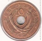 22-159 Восточная Африка 10 центов 1942г. КМ # 26.2 бронза  