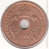 22-159 Восточная Африка 10 центов 1942г. КМ # 26.2 бронза   - 22-159 Восточная Африка 10 центов 1942г. КМ # 26.2 бронза  