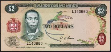 Ямайка 2 долларa 1960(76г.) P.60а - UNC - Ямайка 2 долларa 1960(76г.) P.60а - UNC