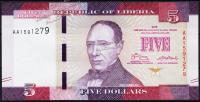 Банкнота Либерия 5 долларов 2016 года. P.31 UNC