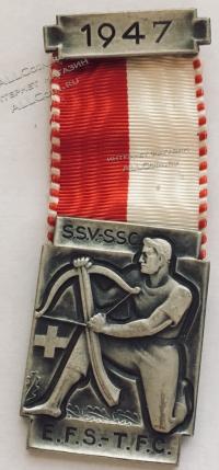 #254 Швейцария спорт Медаль Знаки. Стрелково-исторический фестиваль №2. 1947 год.