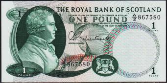 Шотландия 1 фунт 1967г. P.327 UNC - Шотландия 1 фунт 1967г. P.327 UNC