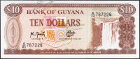 Банкнота Гайана 10 долларов 1992 года. P.23f - UNC
