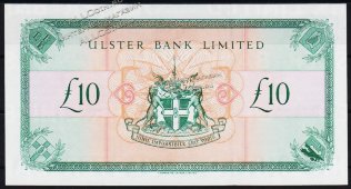 Банкнота Ирландия Северная 10 фунтов 1999 года. P.336в - UNC - Банкнота Ирландия Северная 10 фунтов 1999 года. P.336в - UNC