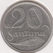 25-47 Латвия 20 сантим 1922г.  - 25-47 Латвия 20 сантим 1922г. 