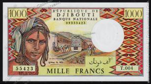 Джибути 1000 франков 1988г. P.37е - UNC - Джибути 1000 франков 1988г. P.37е - UNC