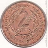 23-80 Восточные Карибы 2 цента 1955г. КМ # 3 бронза 9,55гр. 30,5мм. - 23-80 Восточные Карибы 2 цента 1955г. КМ # 3 бронза 9,55гр. 30,5мм.