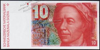 Швейцария 10 франков 1980г. P.53в(53) - UNC - Швейцария 10 франков 1980г. P.53в(53) - UNC