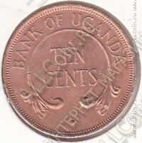 31-101 Уганда 10 центов 1968г. КМ # 2 бронза 5,0гр. 24,5мм