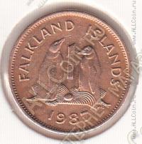 27-22 Фолклендские Острова 1 пенни 1987г. КМ # 2 бронза 3,56гр. 20,32мм