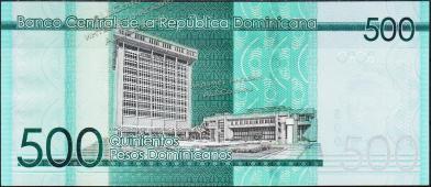 Банкнота Доминикана 500 доминиканских песо 2017 года. P.NEW - UNC /ЮБИЛЕЙНАЯ/ - Банкнота Доминикана 500 доминиканских песо 2017 года. P.NEW - UNC /ЮБИЛЕЙНАЯ/