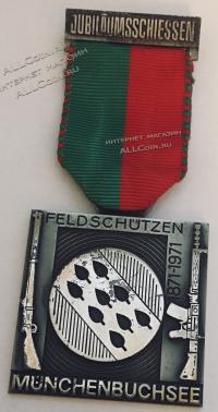 #422 Швейцария спорт Медаль Знаки. Поле зашиты. 1971 год. 