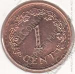 25-121 Мальта 1 цент 1977г. КМ # 8 бронза 7,15гр. 25,9мм