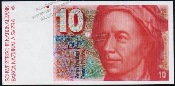 Швейцария 10 франков 1980г. P.53в(54) - UNC - Швейцария 10 франков 1980г. P.53в(54) - UNC