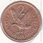 27-80 Фолклендские Острова 2 пенса 1985г. КМ # 3 бронза 7,12гр. 25,91мм