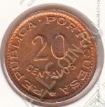 9-71 Мозамбик 20 сентаво 1974г. КМ # 88 UNC бронза 1,8гр. 16мм
