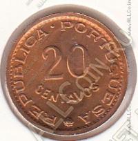 9-71 Мозамбик 20 сентаво 1974г. КМ # 88 UNC бронза 1,8гр. 16мм