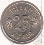 9-164 Исландия 25 аурар 1962г. КМ # 11 медно-никелевая 2,4гр. 16мм 
