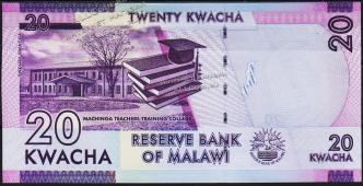 Банкнота Малави 20 квача 2016 года. P.63с - UNC - Банкнота Малави 20 квача 2016 года. P.63с - UNC