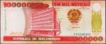 Банкнота Мозамбик 100000 метикал 1993 года. Р.139 UNC 
