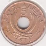 19-177 Восточная Африка 5 центов 1935г. Бронза