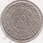 4-23 Марокко 10 франков AH1366(a)  Y# 44 медно-никелевая