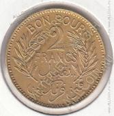 8-13 Тунис 2 франка 1941г. КМ # 248 алюминий-бронза 8,0гр. 27мм - 8-13 Тунис 2 франка 1941г. КМ # 248 алюминий-бронза 8,0гр. 27мм
