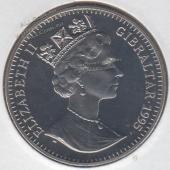 Монета Гибралтар 1 крона 1995 года. КМ#327 UNC (2-27) - Монета Гибралтар 1 крона 1995 года. КМ#327 UNC (2-27)